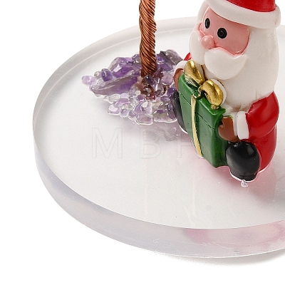 Christmas Natural Amethyst Chips Tree Decorations DJEW-K028-03A-1