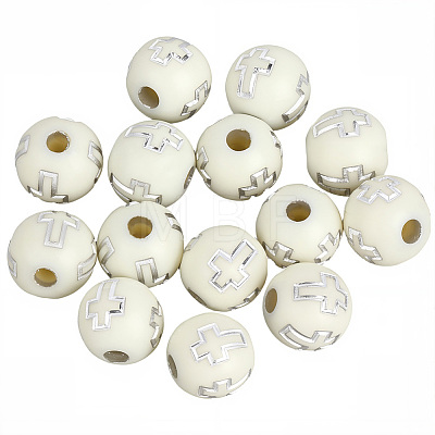 800Pcs Plating Acrylic Beads PACR-PA0001-24-1