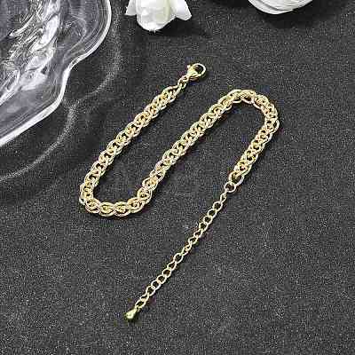 Brass Wheat Chains Bracelets for Women BJEW-H639-11G-1
