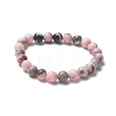 Natural Zebra Jasper Bead Stretch Bracelets X-BJEW-K212-B-035-1