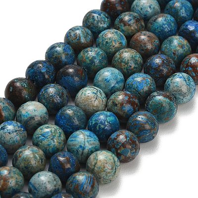 Natural Chrysocolla Beads Strands G-C289-B02-10mm-1