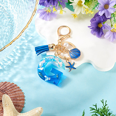 Star Resin & Shell Keychains KEYC-TAC00087-01G-1