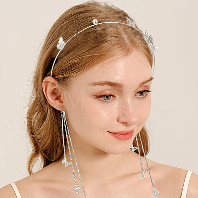 Zinc Alloy Rhinestone Hair Bands OHAR-WH20007-01A-P-1
