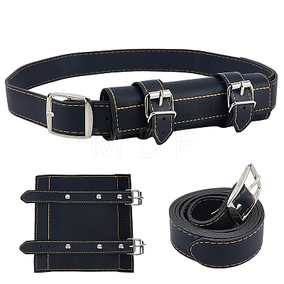 Medieval PU Leather Sword Holder Belts AJEW-WH0871-64B-1