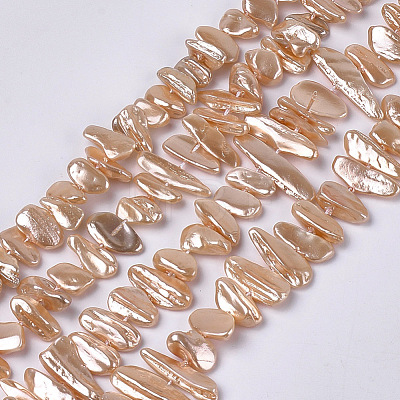 Electroplate Shell Pearl Beads Strands SSHEL-S261-01-1