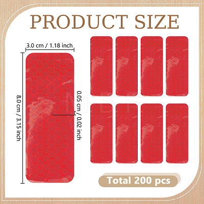 200Pcs PET Multifunctional Reflective Self Adhesive Stickers STIC-GO0001-04B-1