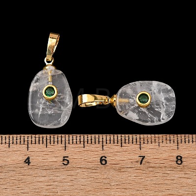 Natural Quartz Crystal Pendants G-P628-02G-08-1