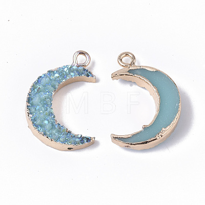 Druzy Resin Pendants RESI-S383-009-A02-1