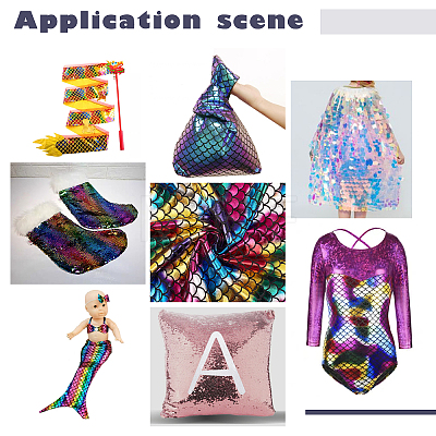 AHADERMAKER 1Pc Mermaid Fabric Doll Dress Clothing Decoration Material DOLL-GA0001-05-1