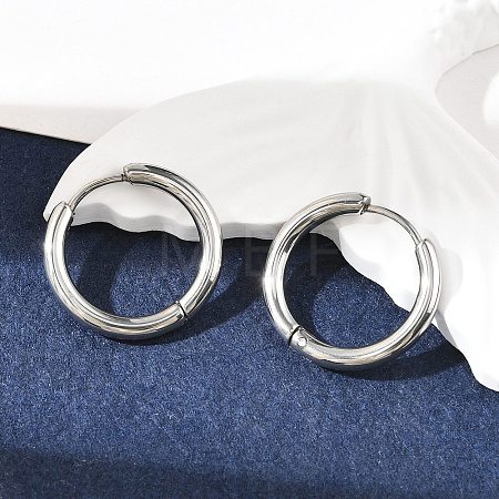 Tarnish Resistant 304 Stainless Steel Hoop Earrings EJEW-P177-P-16-1