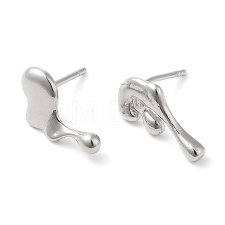 Rack Plating Brass Melting Twist Asymmetrical Earrings EJEW-D059-18P-1