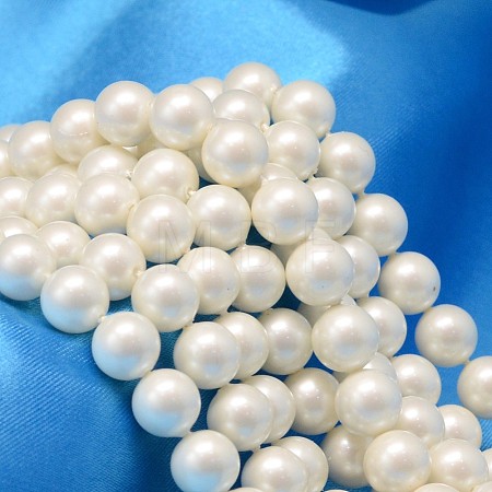 Round Shell Pearl Bead Strands X-BSHE-L011-4mm-A013A-1