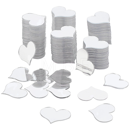 300Pcs Heart Mirror Self Adhesive Acrylic Mosaic Tiles DIY-PH0021-93-1