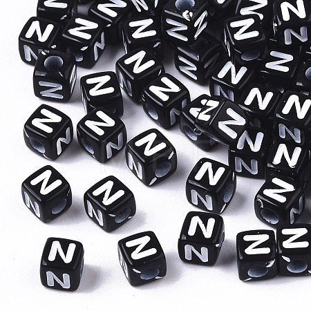 Opaque Acrylic Beads X-SACR-N002-01N-1
