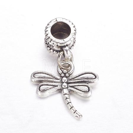 Tibetan Style Alloy European Dangle Charms MPDL-J041-08AS-1