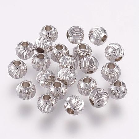 Brass Spacer Beads KK-G312-01P-6mm-P-1