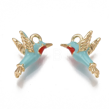 Brass Enamel Charms X-KK-T038-439G-1