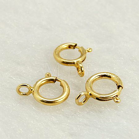 Yellow Gold Filled Spring Ring Clasps X-KK-G163-6mm-1-1