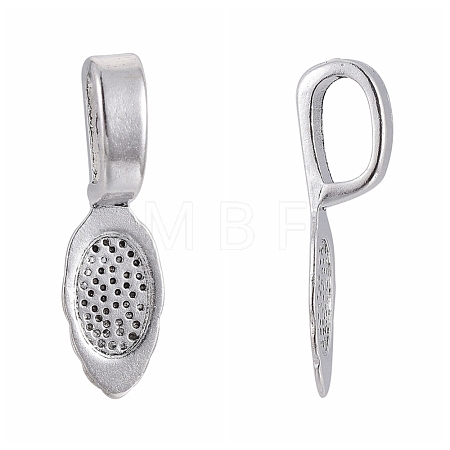 Tibetan Style Alloy Glue-on Flat Pad Bails X-LF10728Y-NF-1