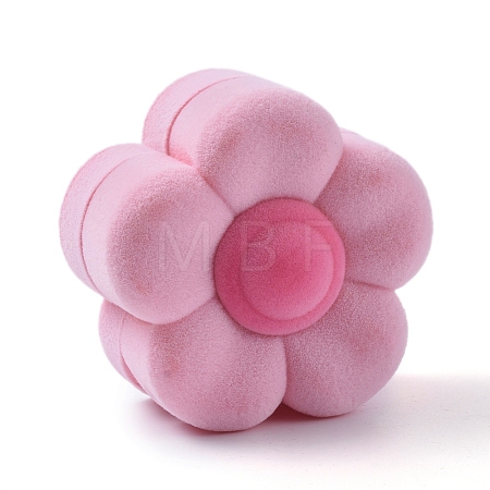 Plum Blossom Shape Velvet Jewelry Boxes VBOX-L002-F01-1