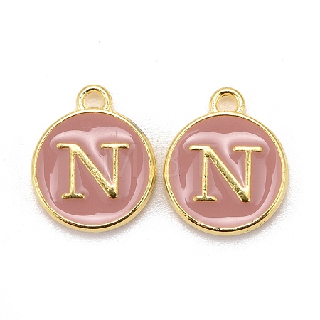Golden Plated Alloy Enamel Charms X-ENAM-S118-07N-1