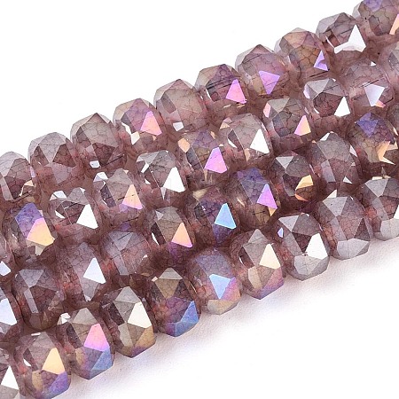 Anti-Tarnish Electroplate Glass Imitation Jade Beads Strands EGLA-T029-6mm-13E-1