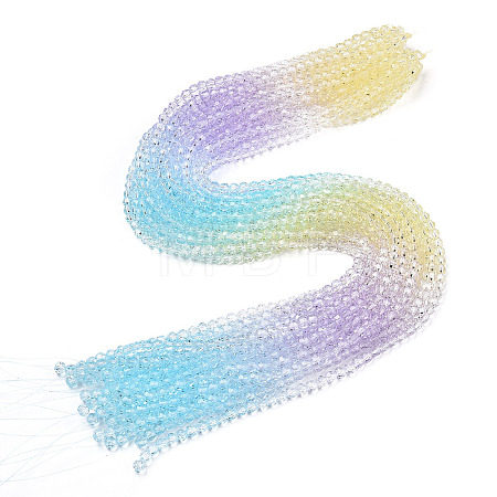 Transparent Glass Beads Strands X-GLAA-E036-07W-1