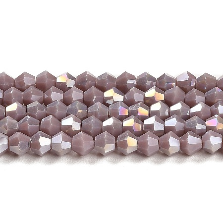Opaque Solid Color Electroplate Glass Beads Strands GLAA-F029-P4mm-A13-1