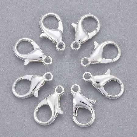 Silver Color Plated Alloy Lobster Claw Clasps X-E105-S-1
