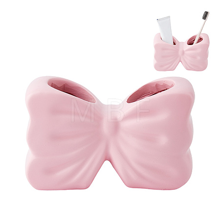 Resin Bowknot Toothbrush Holder AJEW-WH0817-096-1