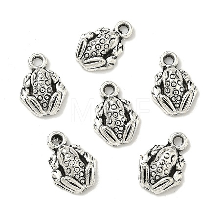 Tibetan Style Alloy Frog Charms TIBEP-O009-28-1