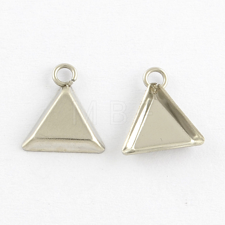 Tarnish Resistant Triangle Stainless Steel Charms Cabochon Settings STAS-Q168-18-1