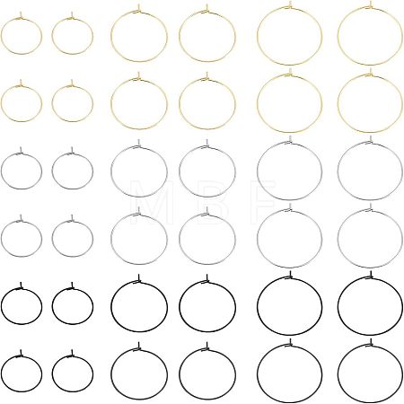 90Pcs 9 Style 304 Stainless Steel & 316L Surgical Stainless Steel Earring Findings STAS-UN0032-03-1