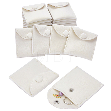 Velvet Jewelry Flap Pouches with Snap Button X-TP-WH0007-10A-1