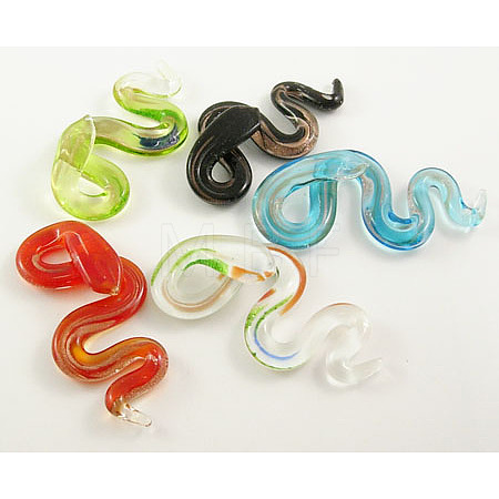 Lampwork Glass Large Pendants X-SLSP110Y-1