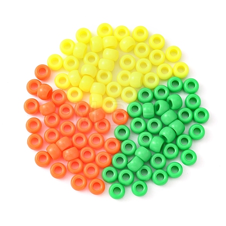300Pcs 3 Colors Resin European Large Hole Beads RESI-YW0001-35-1