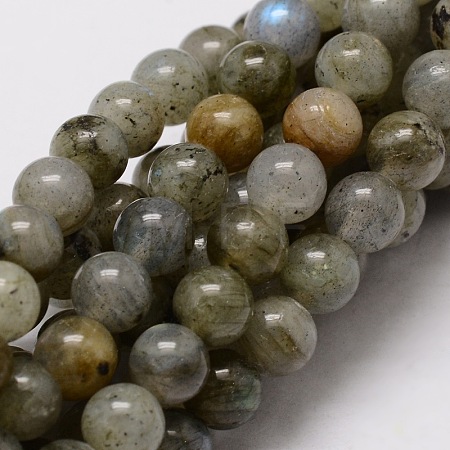 Natural Labradorite Round Beads Strands G-E329-8mm-48-1