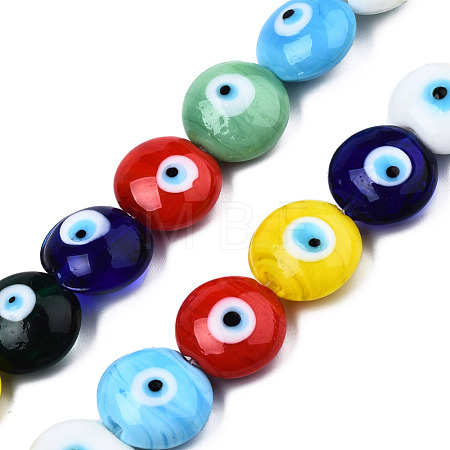 Handmade Evil Eye Lampwork Beads Strands LAMP-N029-009A-1