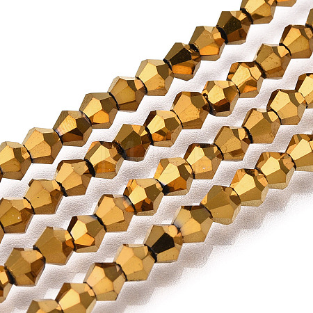 Electroplate Glass Bead Strands EGLA-R094-4mm-01-1