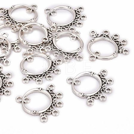 Antique Silver Tibetan Style Ring Chandelier Component Links for Dangle Earring Making X-EA9736Y-NF-1