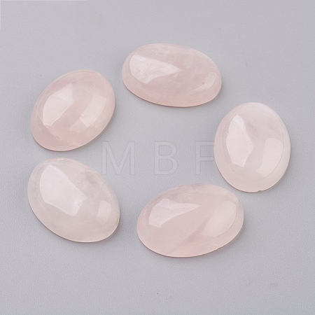 Natural Rose Quartz Flat Back Cabochons G-G741-25x35mm-21-1