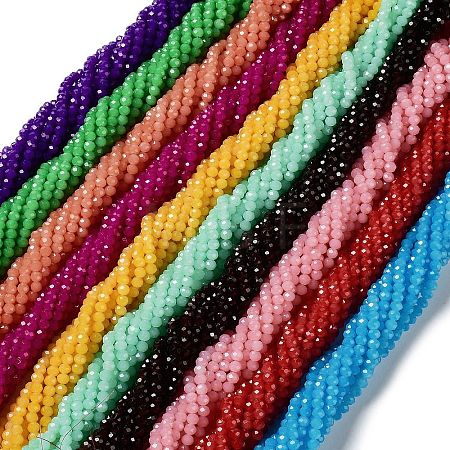 Baking Paint Imitation Jade Glass Bead Strands DGLA-A034-J10mm-A-1