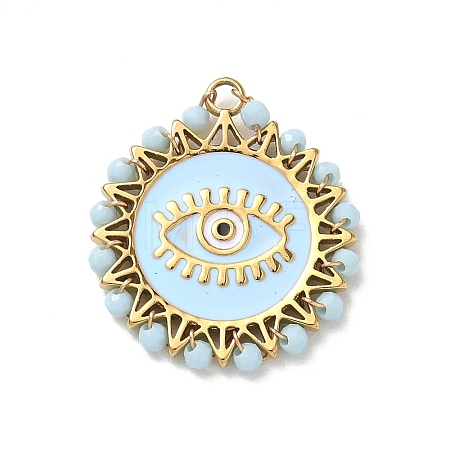 304 Stainless Steel Enamel Pendants STAS-P453-15G-05-1