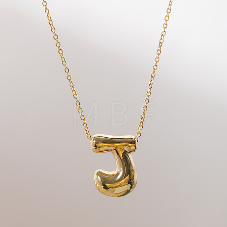 Brass Chunky Initial Pendant Necklaces WG97A63-10-1