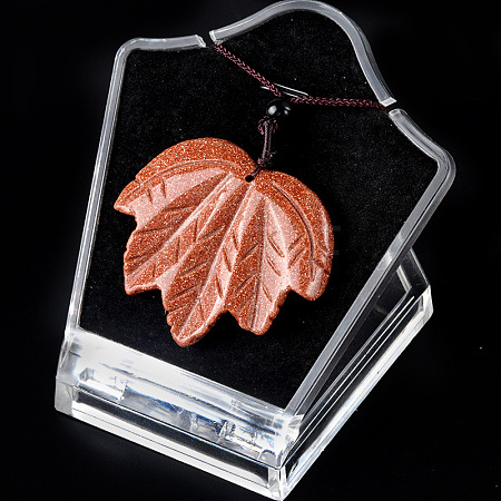 Synthetic Goldstone Pendants Necklaces PW-WG25252-12-1