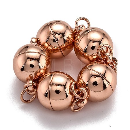 Rack Plating Brass Magnetic Clasps with Loops LS-KK-F801-03B-RG-1
