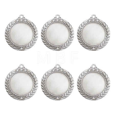 6Pcs Alloy Pendant Cabochons Settings FIND-FG0002-36S-1