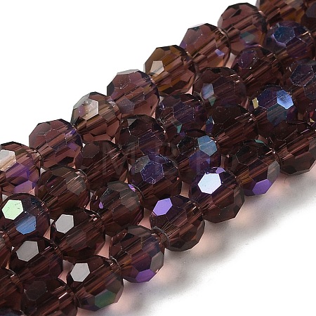 Electroplate Transparent Glass Beads Strands EGLA-A035-T6mm-L13-1