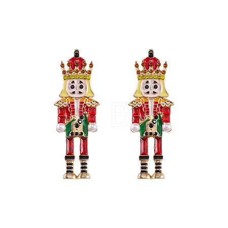 Cartoon Soldier Shape Alloy Enamel Stud Earrings FS-WGA682D-05-1
