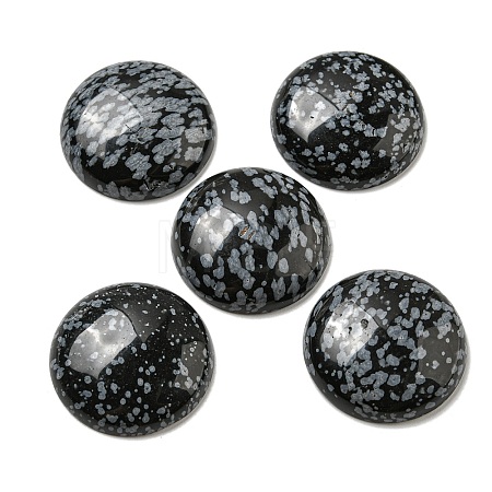 Natural Snowflake Obsidian Cabochons G-C115-02B-14-1